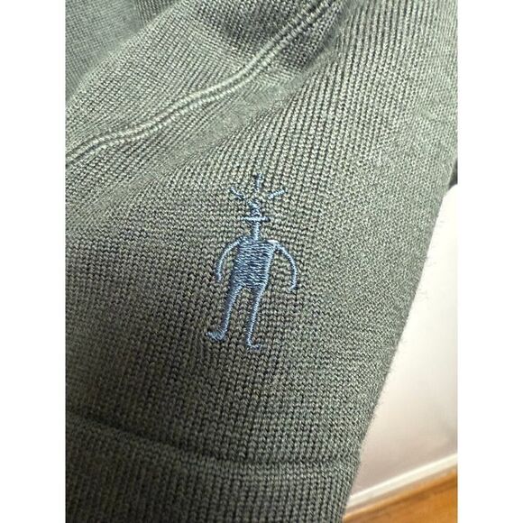 SmartWool Olive Green Crew Neck Merino Wool Blend Sweater Men's Sz. L - Picture 3 of 7